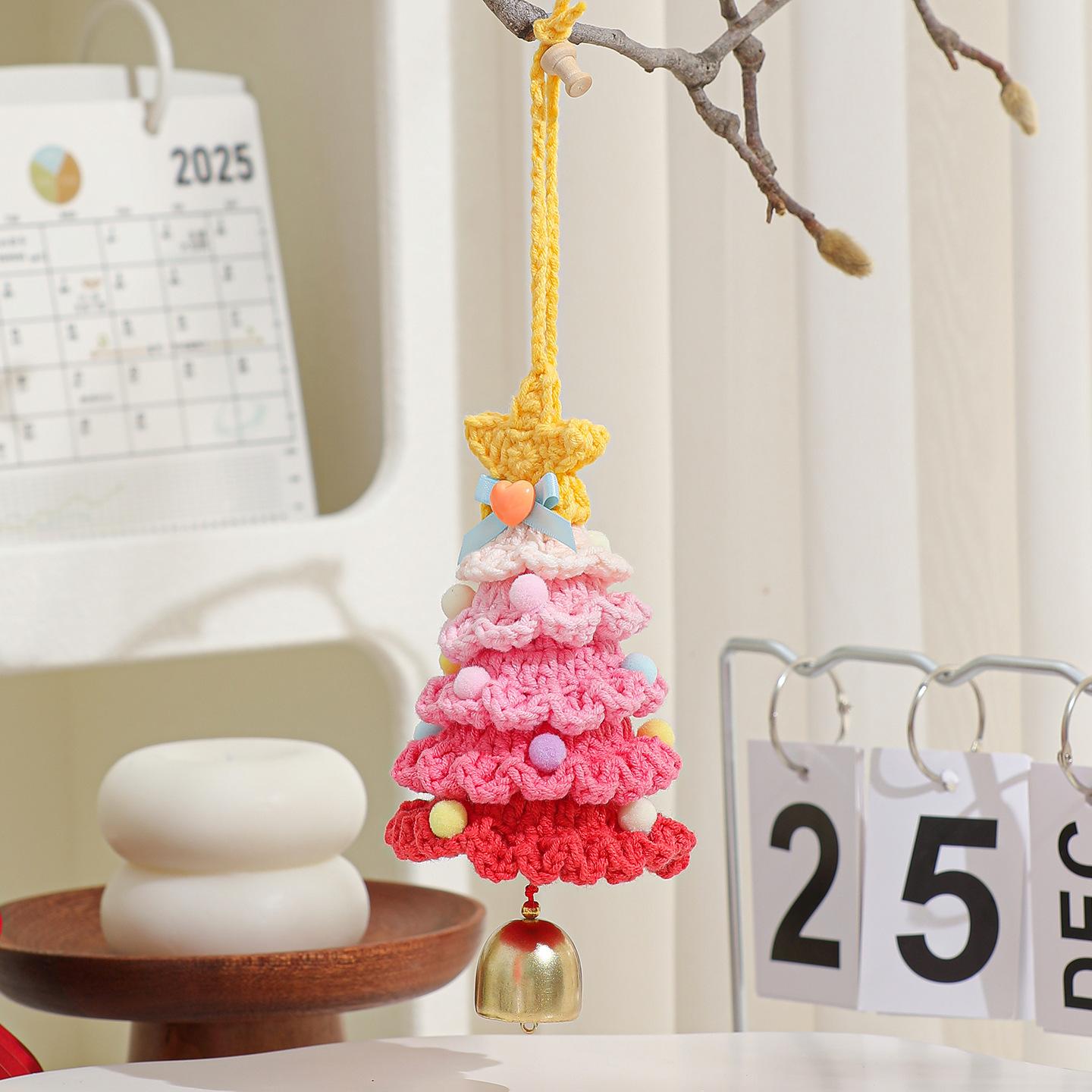 New Christmas Handmade Diy Plush Christmas Pendant Woven Wind Chime Pendant Creative Bag