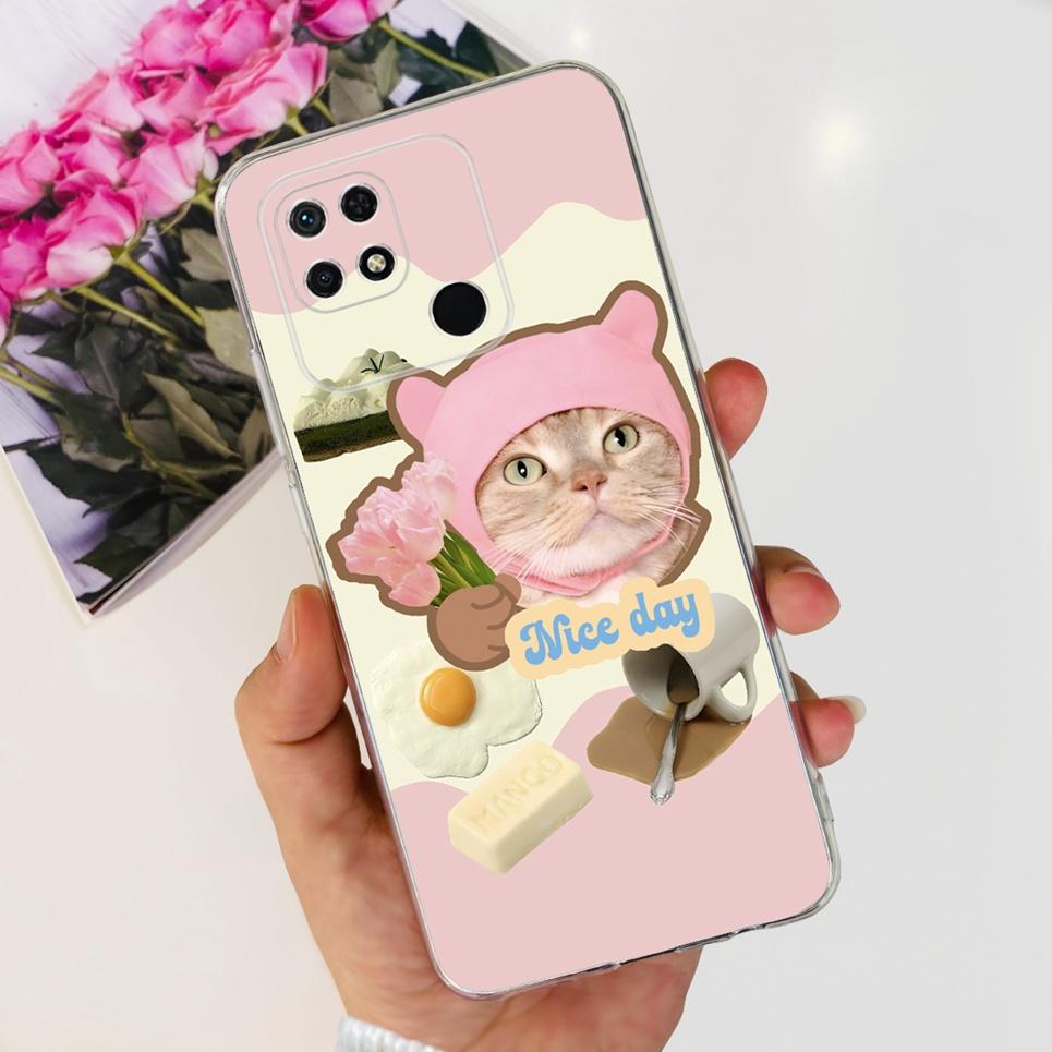 For Cover Xiaomi Redmi 10 10A 10C 2022 Phone Case Butterfly Flower Colorful Girly Funda Transparent Soft TPU Silicone Back Cover