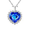 JMXD-Fashion Blue Ocean Heart Necklace Titanite Love Lady Necklace