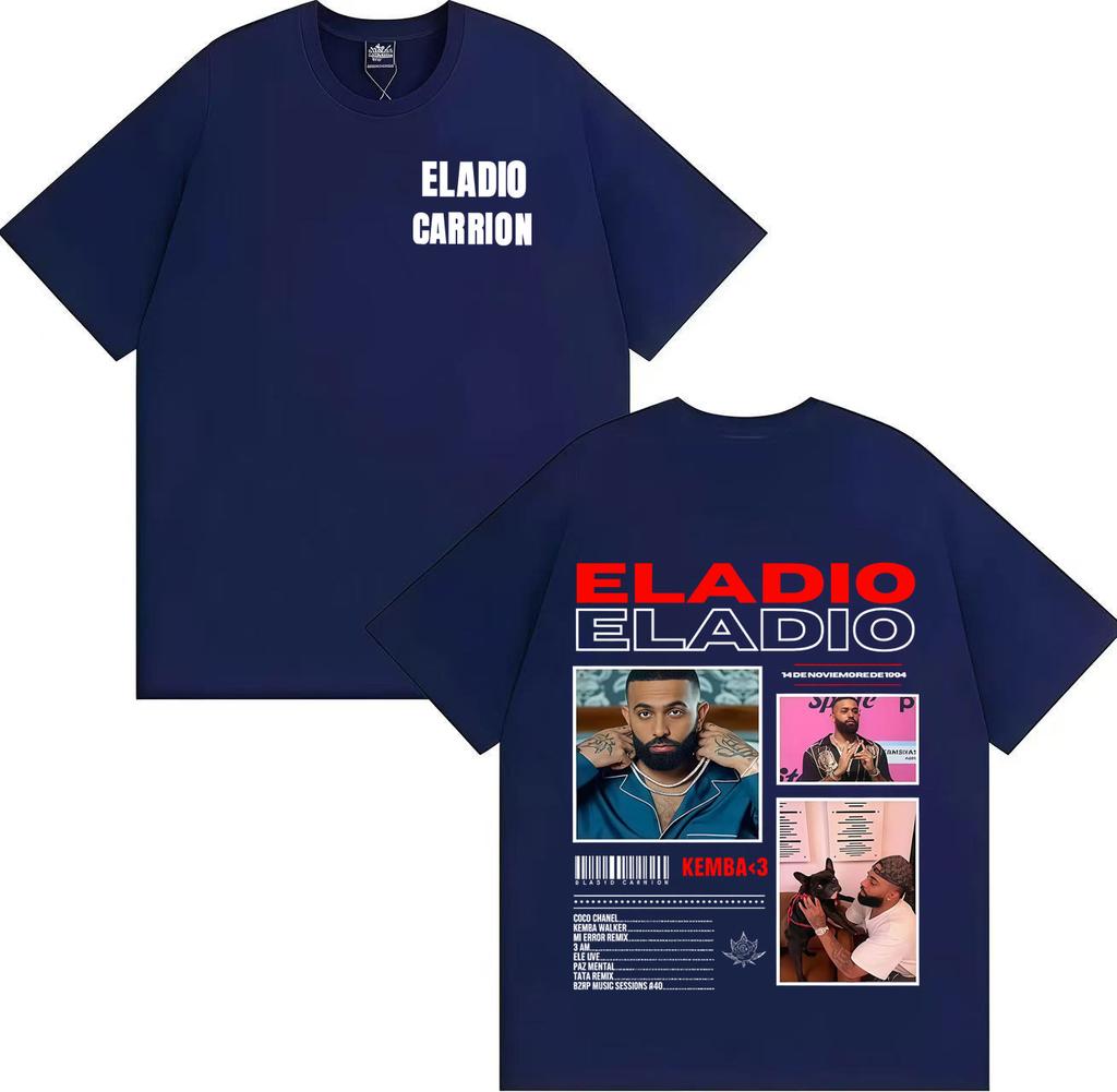 Rapper Eladio Carrion New Album Cover Print Harajuku Short Sleeve T Shirt Hipster Mens Tee Shirt Oversized Casual Tops Fans Gift