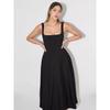 Women's Square Neck Sleeveless Midi Dress Spaghetti Strap High Waist A Line Flowy Long Summer Casual Dress With Pockets
