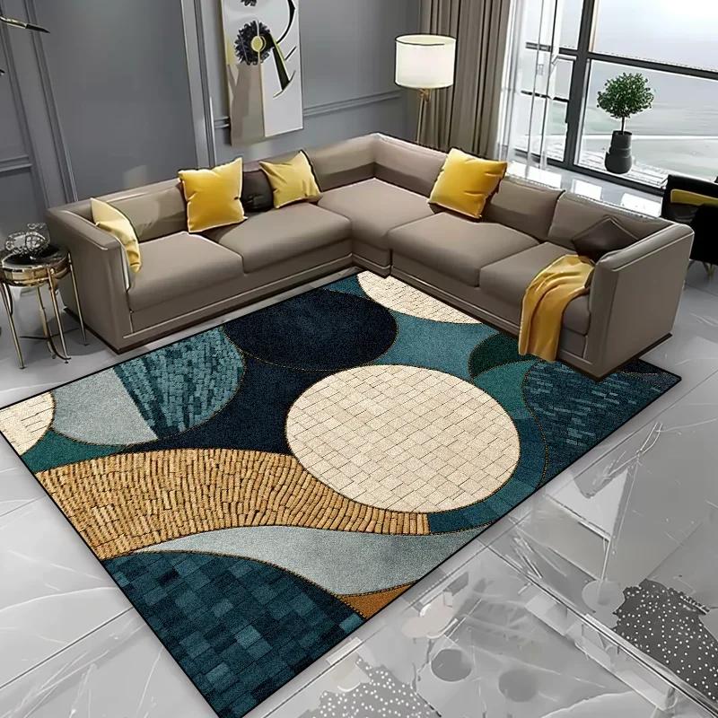 Nordic Geometric Abstraction Living Room Carpets Bedroom Plush Decoration Home Large Area Rugs Cloakroom Washable Mat for Floor
