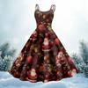 Women's Christmas Print Casual Fashion Round Neck Mid-Length Dress