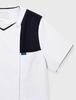Medical Nursing White Coat Scrub for Nursing Doctors Easy To Put On and Take Off Stretch 7059SC White X Dark Navy EL To Japanese Size [Zip Scrub]