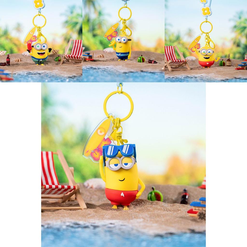 Minions Sommerzeit PVC Schlüsselanhänger mit Cartoon-Design für Geschenk und Taschendekoration