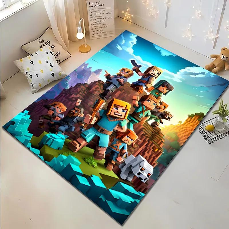 

3D Друк M-M1necraft Килим для Вітальні Спальні Коридору Alfombra Протиковзкий М який Килимок Зонування Диванний Доріжка Домашній Декор Килимок Подарунок 50x80cm (20x31in)