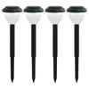 VidaXL Lampes solaires d'allées et piquets de sol 4pcs blanc chaud RVB, éclairage solaire d'allée, lampe solaire de jardin, 4008189