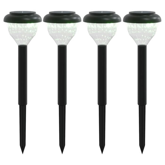 VidaXL Lampes solaires d'allées et piquets de sol 4pcs blanc chaud RVB, éclairage solaire d'allée, lampe solaire de jardin, 4008189