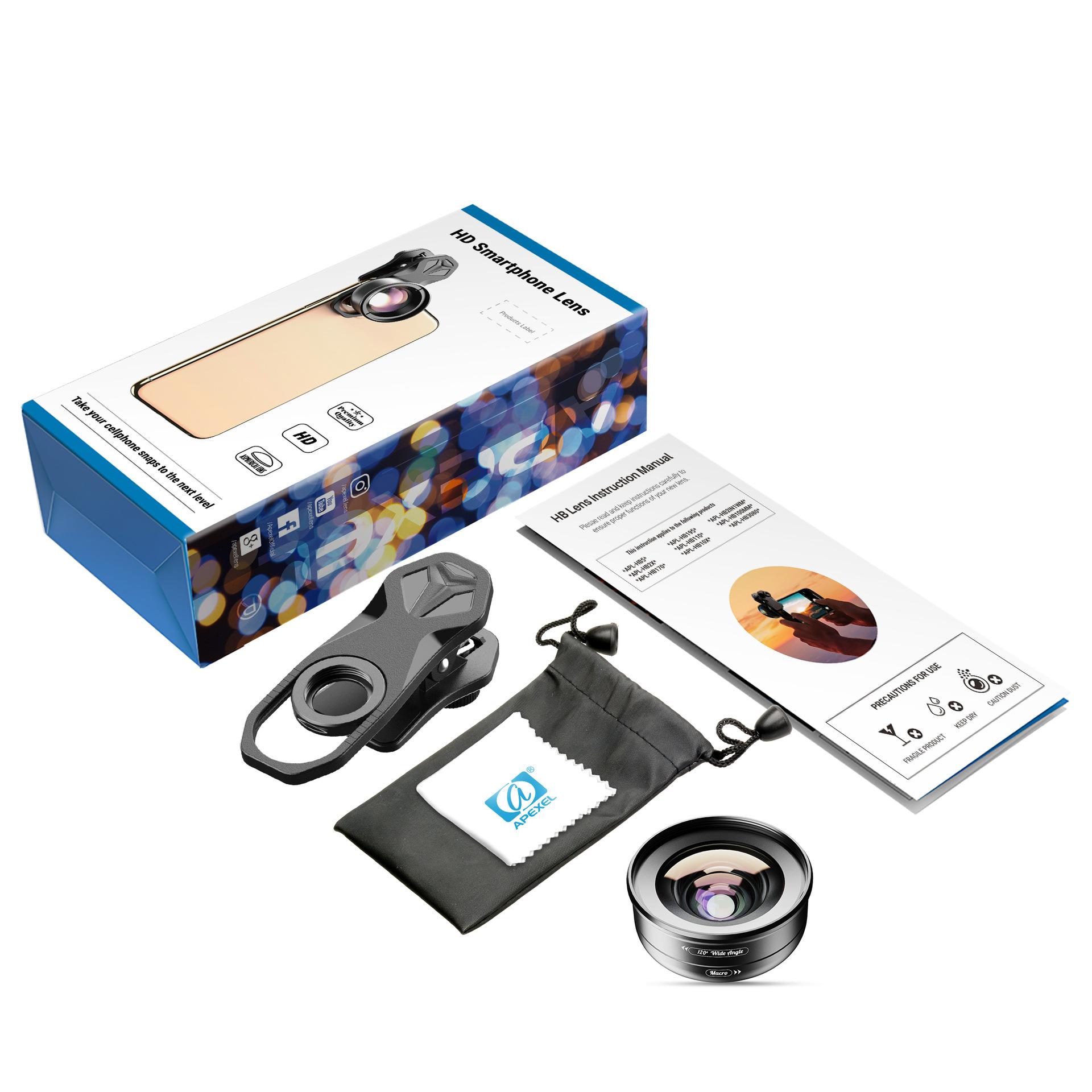 

Комплект объективов для камеры телефона APEXEL HD, широкоугольный объектив 120 градусов, 4K, 10-кратный макрообъектив + звездный фильтр CPL для всех смартфонов IPhonex Samsung S9
