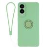 For Samsung Galaxy S25 Edge Silicone Case with Strap Ring Kickstand Phone Cover