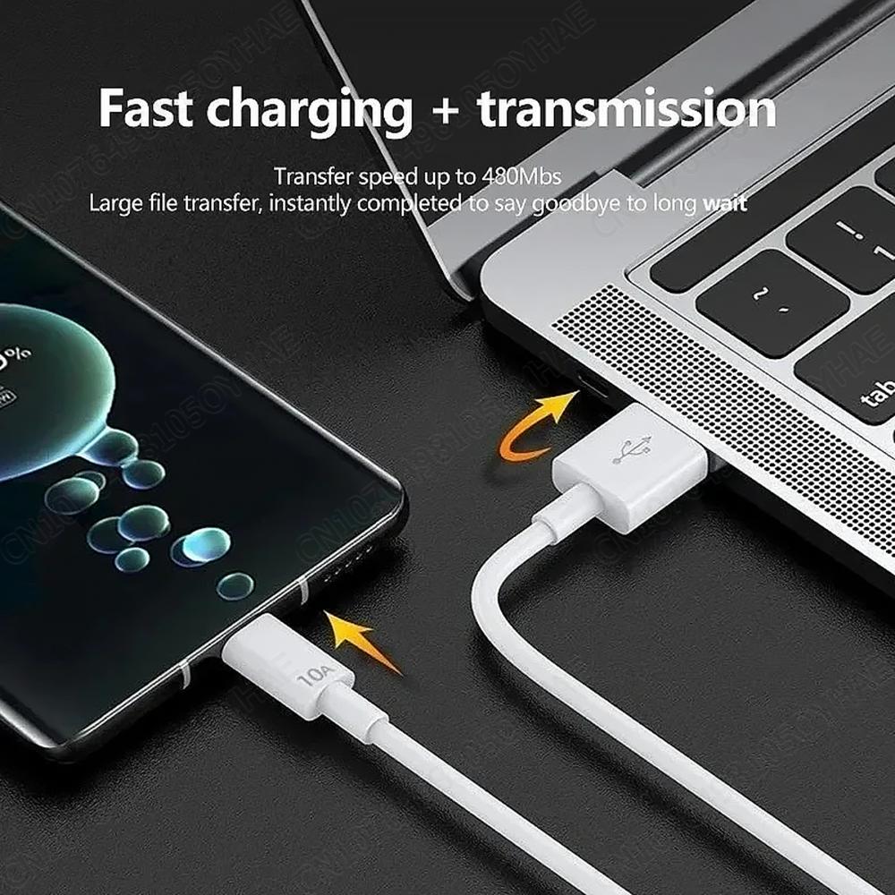 120W 10A USB Type C USB Cable Super Fast Charing Line for Xiaomi Samsung Honor Quick Charge 1M/2M USB C Cables Data Cord