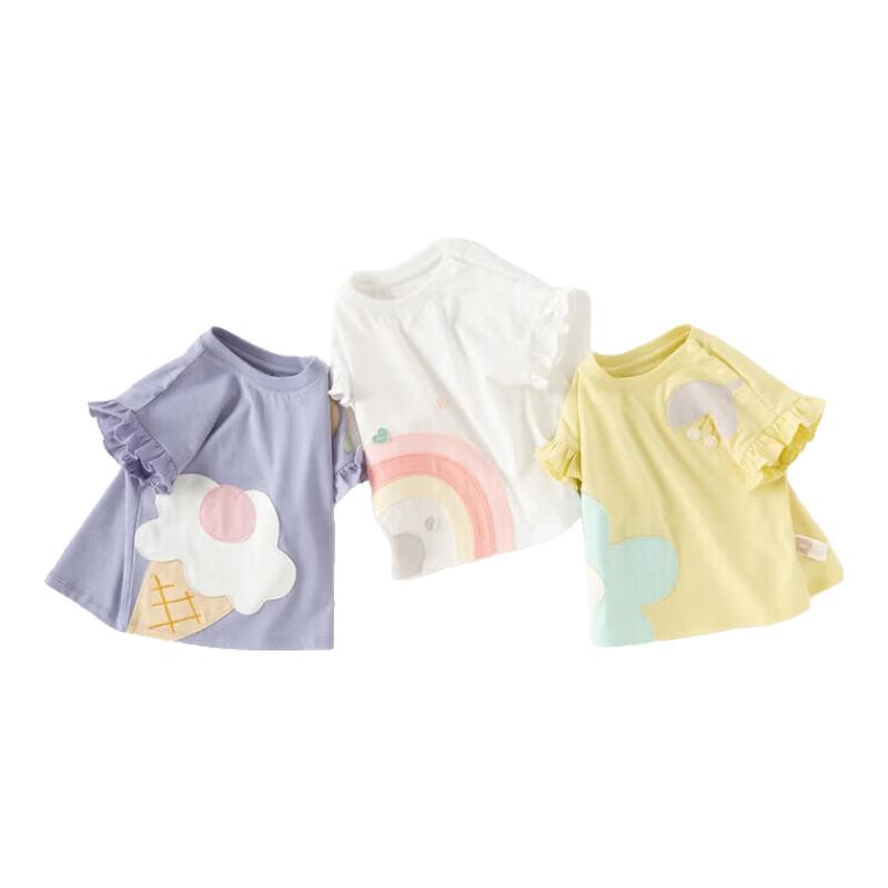 Girls  Casual Breathable Short-Sleeved T-Shirt 100