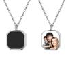 Personalized Color-Changing Stainless Steel Necklace for Men & Women - Custom Photo Christmas Souvenir