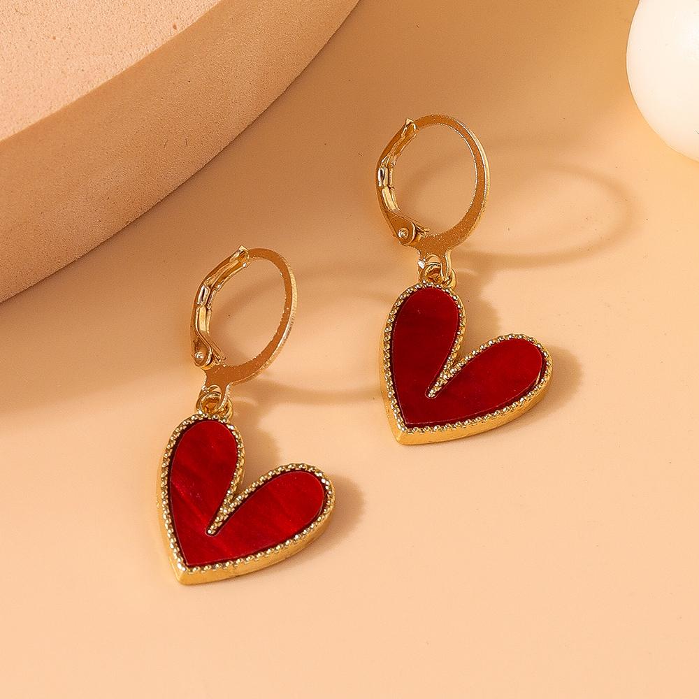 Cute Love Heart Dangle Earrings for Women Girls Drop Earrings Handmade Party Birthday Jewelry Gifts