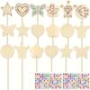 20Pcs DIY Princess Magic Wand Craft Kit for Kids - Wooden Wands for Painting, Birthday Party Favors, Arts Supplies Gift for Girl