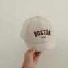 Korean Letter BOSTON Baby Baseball Cap Adjustable Embroidered Peaked Hat For Infant Autumn Soft Cotton Kids Boy Girl Sun Hats