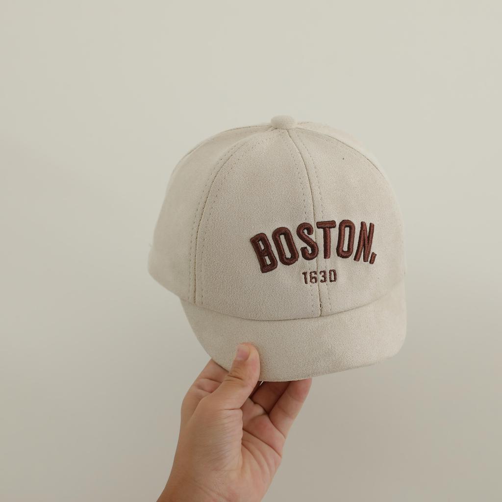 Korean Letter BOSTON Baby Baseball Cap Adjustable Embroidered Peaked Hat For Infant Autumn Soft Cotton Kids Boy Girl Sun Hats