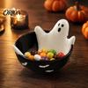 Contenitore Caramelle Creativo Scheletro di Halloween Rilassato Vassoio Stuzzichini, Ciotola in Resina a Rilievo 3D per Vassoio da Portata Decorativo Snack Salse, Gotico