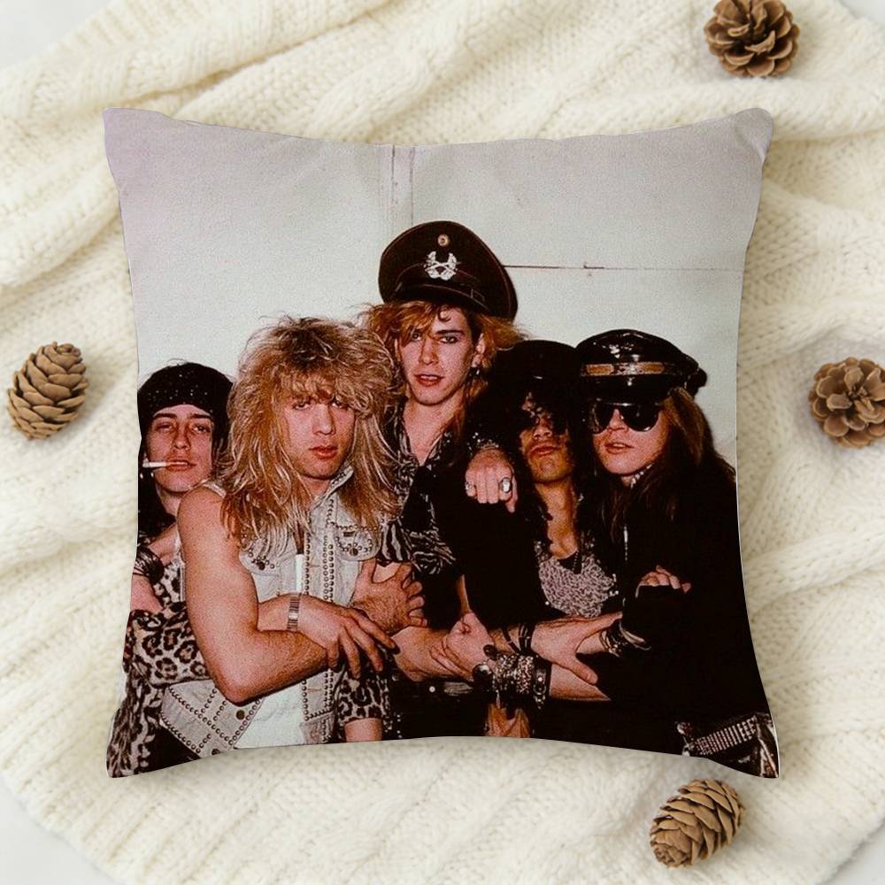 Gnr Band Guns N Roses Double-Sided Printed Square Decorative Cushion Cover For Sofa Living Room Home Decor