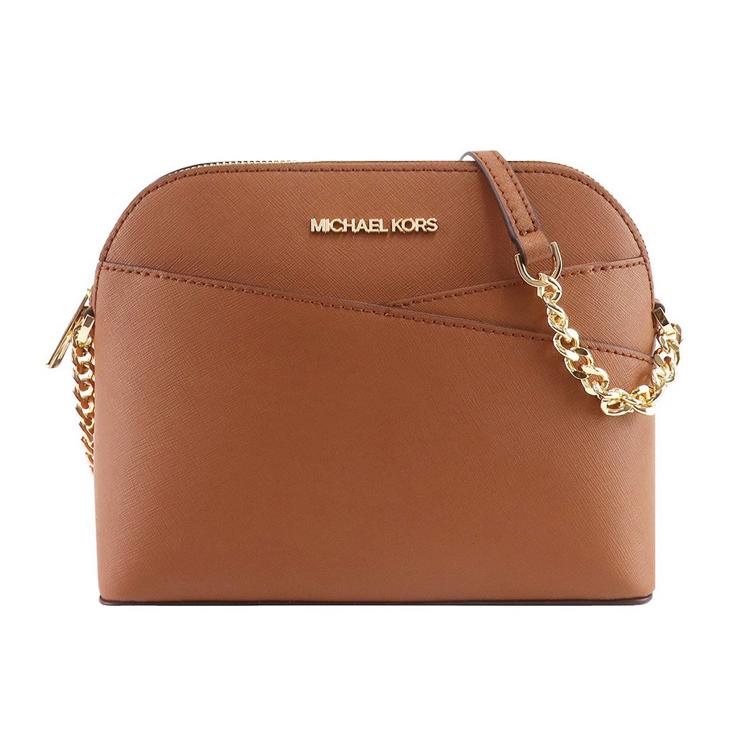 

New MICHAEL KORS Jet Set Travel Leather Dome Bag Crossbody Bag Regular Women s Caramel Brown 35F1GTVC6T-LUGGAGE 21.1*8.9*17.0CM