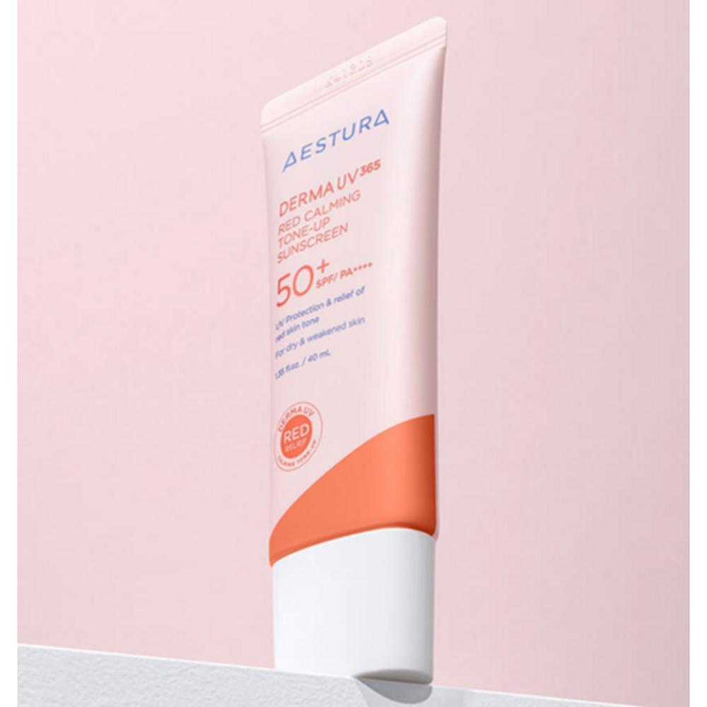 Aestura Derma UV 365 Red Calming Tone-Up Sunscreen SPF50+ PA++++ 40ml – Tone-Up Finish, Calming Care, Korean