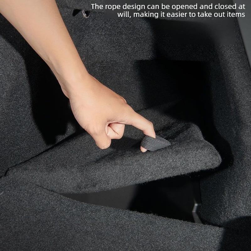 For Tesla Model Y L 2025 2026 Rear Trunk Side Storage Organizer Box TPE Bucket Cargo Bin Box Model YL Accessories Flocking Cover