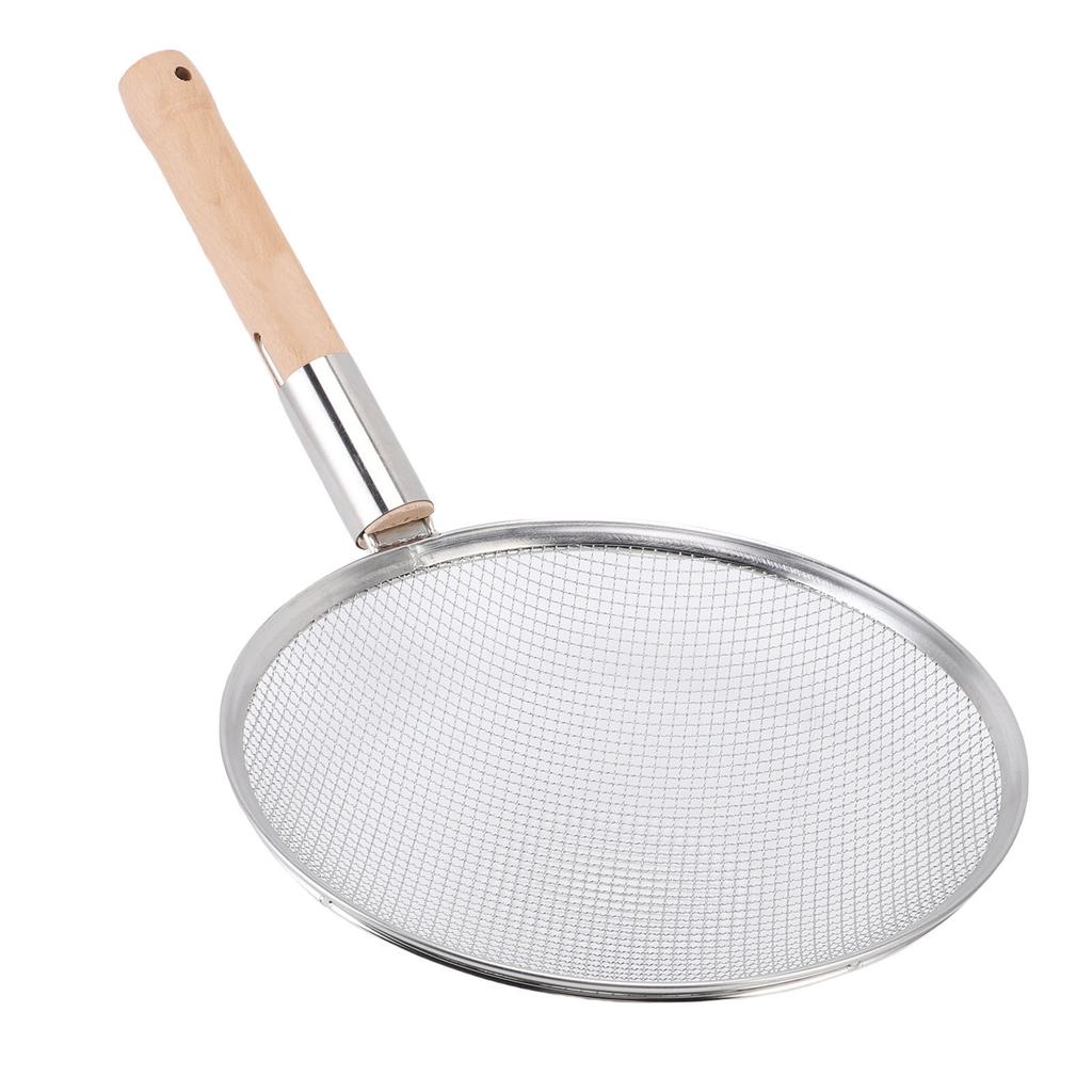 Schiumarola Cucchiaio Acciaio Inossidabile Rete Fine Colino per Alimenti Cucchiaio Filtro con Manico in Legno Multiuso per Cucina di Casa