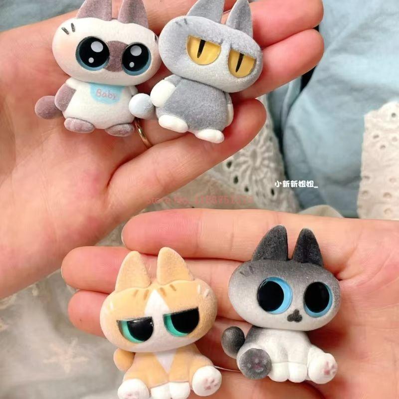 Original Azukisan Moe Azukisan Série Chat Siamois Pâte de Haricots Mini Figurines Anime Flocage Petite Poupée Ver1 Modèle de Collection Cadeaux