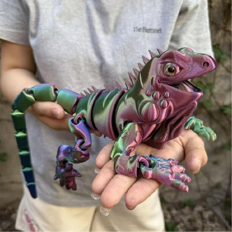 Artistic Lizards Figurine for Home Decors 3D Printed Gradient Color Articulated Flexible Joints Animal Ornament Party Gift