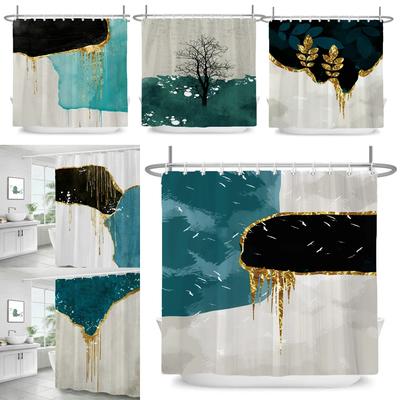 Nordic Abstract Art Shower Curtain Simple Geometry Bath Bathtub Curtain Waterproof Polyester Bathroom Curtain Accessories Decor