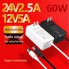US-Standard 12V 5A / 24V 2,5A Netzteil für LED-Leuchten und Sicherheitsmonitore