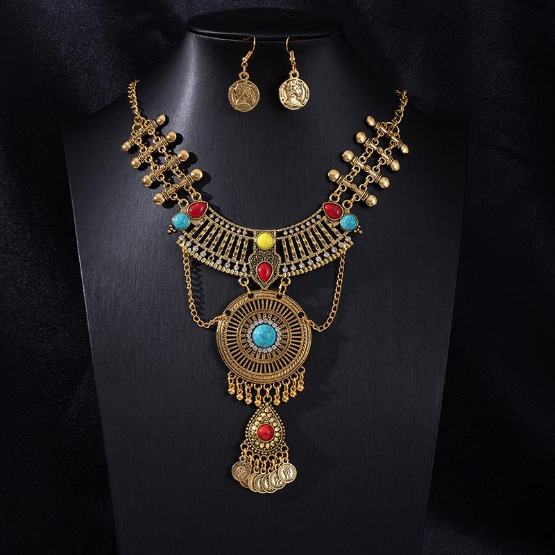 

Ретро Этнический Портрет, Ожерелье с Монетной Кисточкой, Новая Китайская Экзотическая Цепочка для Ключицы, Цепочка на Шею Девушки Мяо Цзян