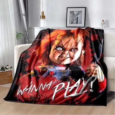 Kocyk Chucky Dziecko Zabawy Postać z Horroru Polarowy Kocyk do Noszenia na Łóżko Wystrój Domu Dzieci Dorośli