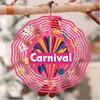 Open - 1pc Carnival Pattern 3D Mandala Wind Chime - Rotating Art Decor, Perfect for Garden, Courtyard and Home Decoration