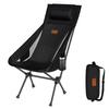 DesertFox Camping Chair Outdoor Folding Pillow Ultra-lightweight Unique Cup Holder Developed In-house Weight Capacity 150kg Compact High Back Storage