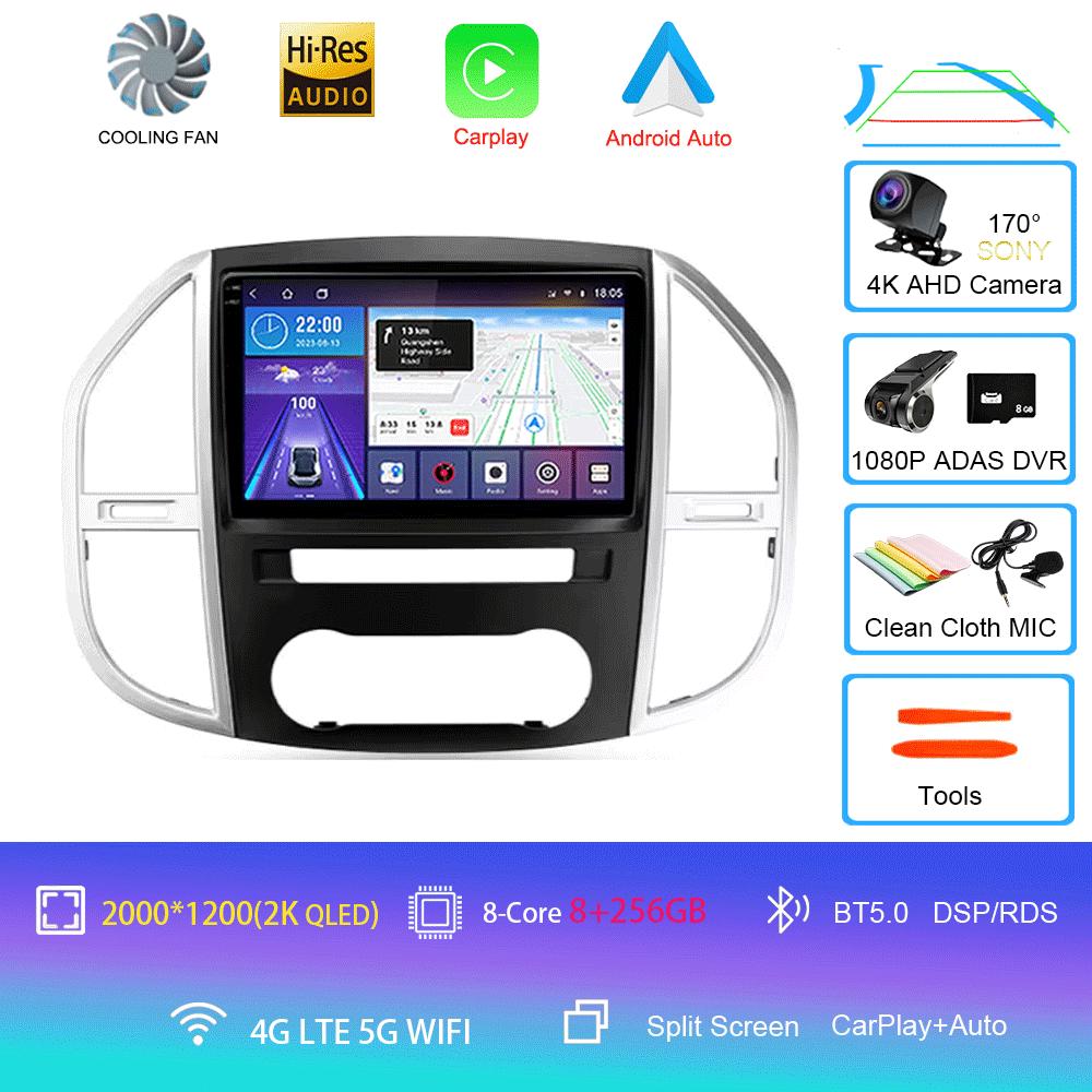 Car Radio Android 14 For Mercedes Benz Vito 3 W447 2014-2020 2K QLED Android Multimedia Video Player 4G Stereo CarPlay Head Unit