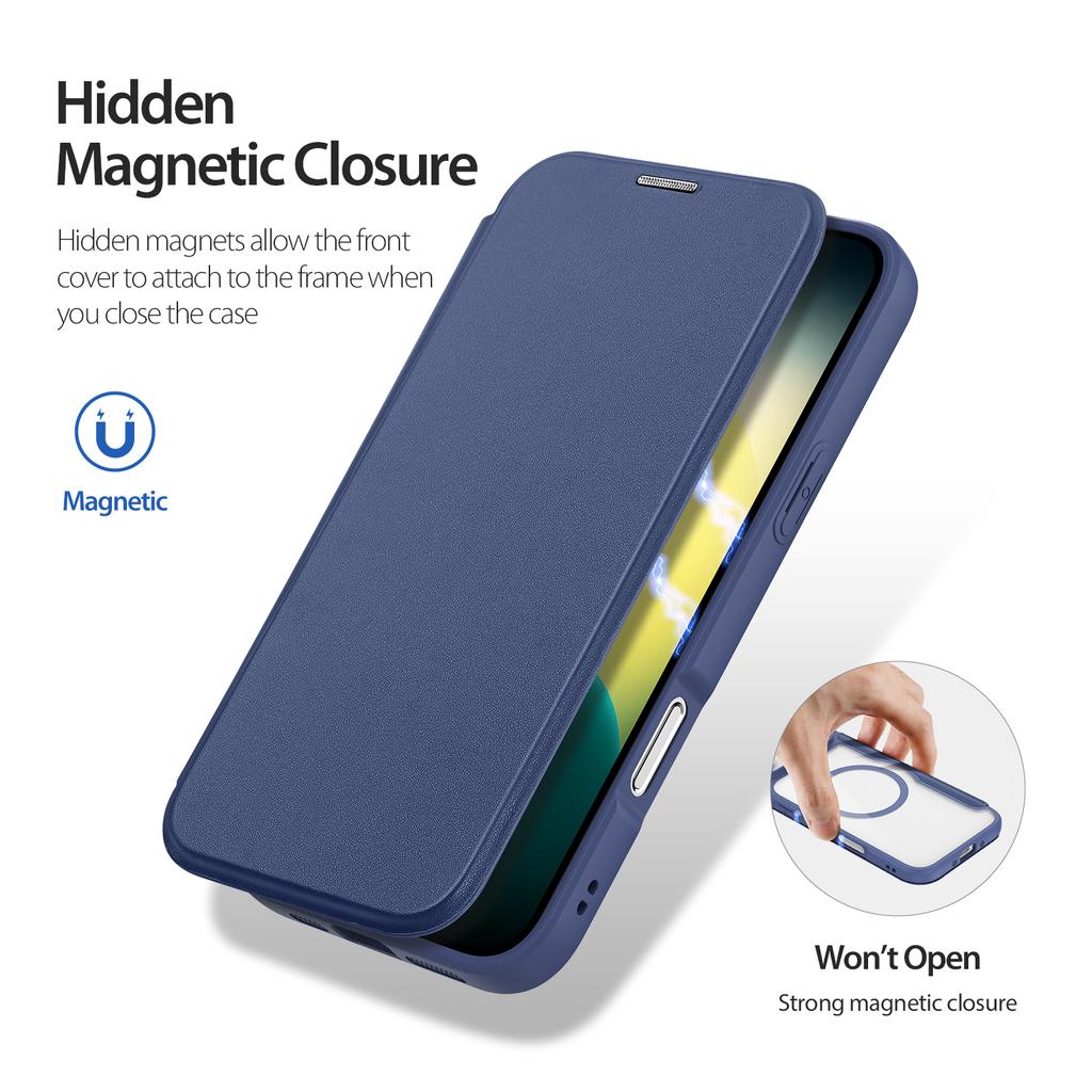For iPhone Air Leather Case DUX DUCIS Skin X Pro Series Flip Cover Compatible with MagSafe