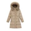 New Big Fur Collar Padded Jacket Winter Coat Fashion Medium and Long Hooded Padded Jacket Waist Rope Thin Padded Jacket Women