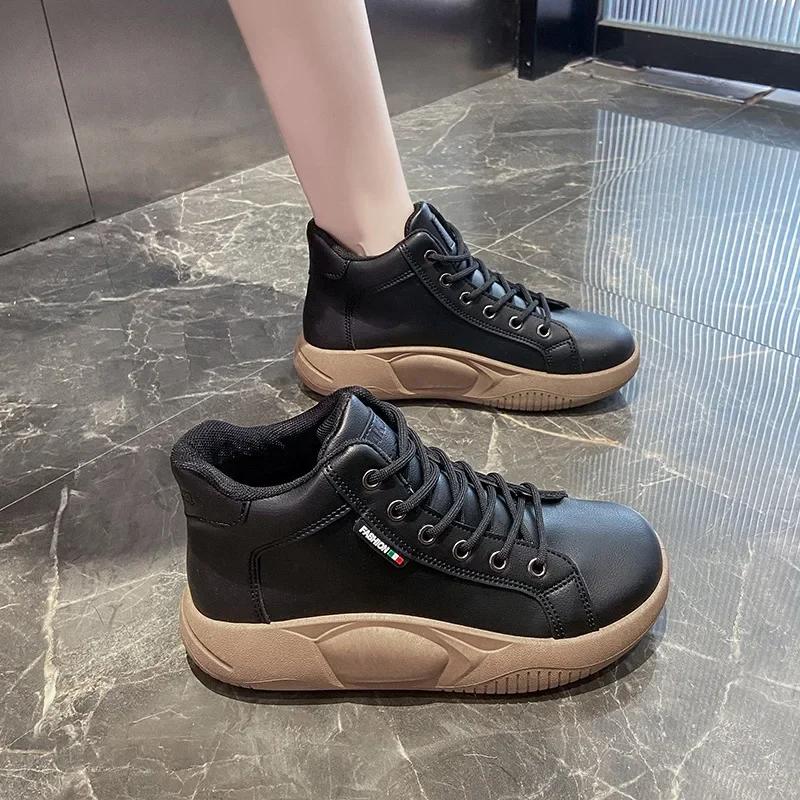 Women Platform Fur Sneakers 2025 Fashion Casual Warm Cotton Flats Shoes Winter Oxford Ladies Vulcanized Shoes Zapatillas Mujer
