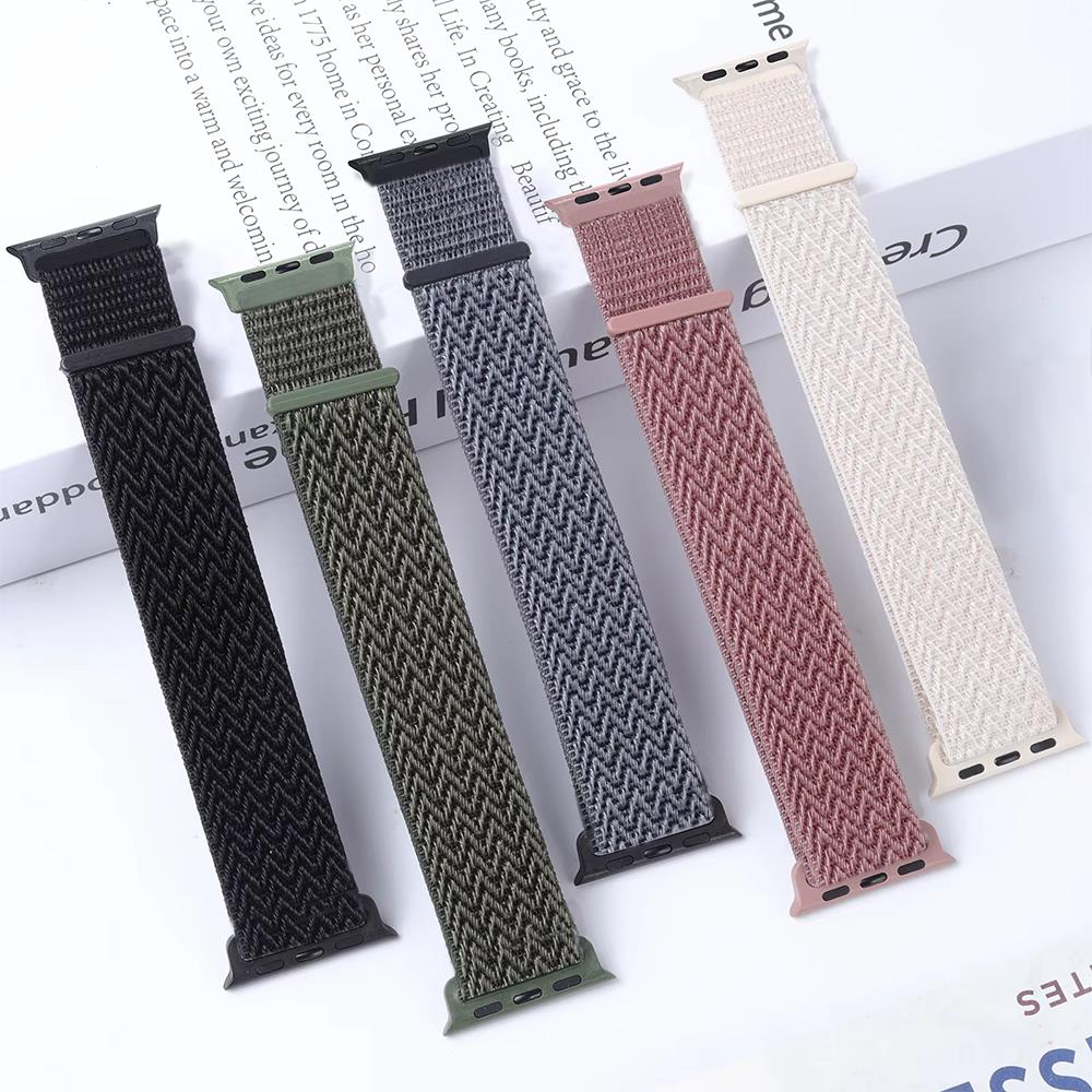 Nylon Loop Strap for Apple Watch Bands 46mm 42mm 44mm 40mm 41 45mm Patterned Bracelet Correa iwatch 11 10 SE 9 8 7 Ultra3 2 49mm 3