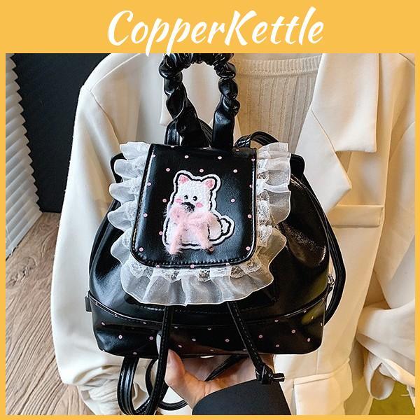 White Highland West Terrier Bow Backpack Casual Schoolbag Fashion Gifts Bag