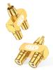 EMK RCA Splitter 1 Male to 2 Gold Plated Audio Adapter Male to 2 2-Way Adapter, 2-Way Plug, Y-Splitter, Female, Plug, 2-Pack (1 Female, Y-Shaped)