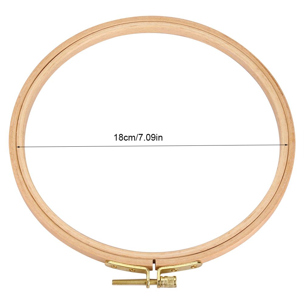 Hand Embroidery Hoop Wooden Circle Frame for Cross Stitch Embroider Needle Arts DIY Tool 18cm