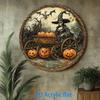 2D Flacher Halloween Anhänger - Halloween Totenkopf und Kürbis Sonnenfänger - Acrylkranz für Heim-, Büro- und Partydekorationen