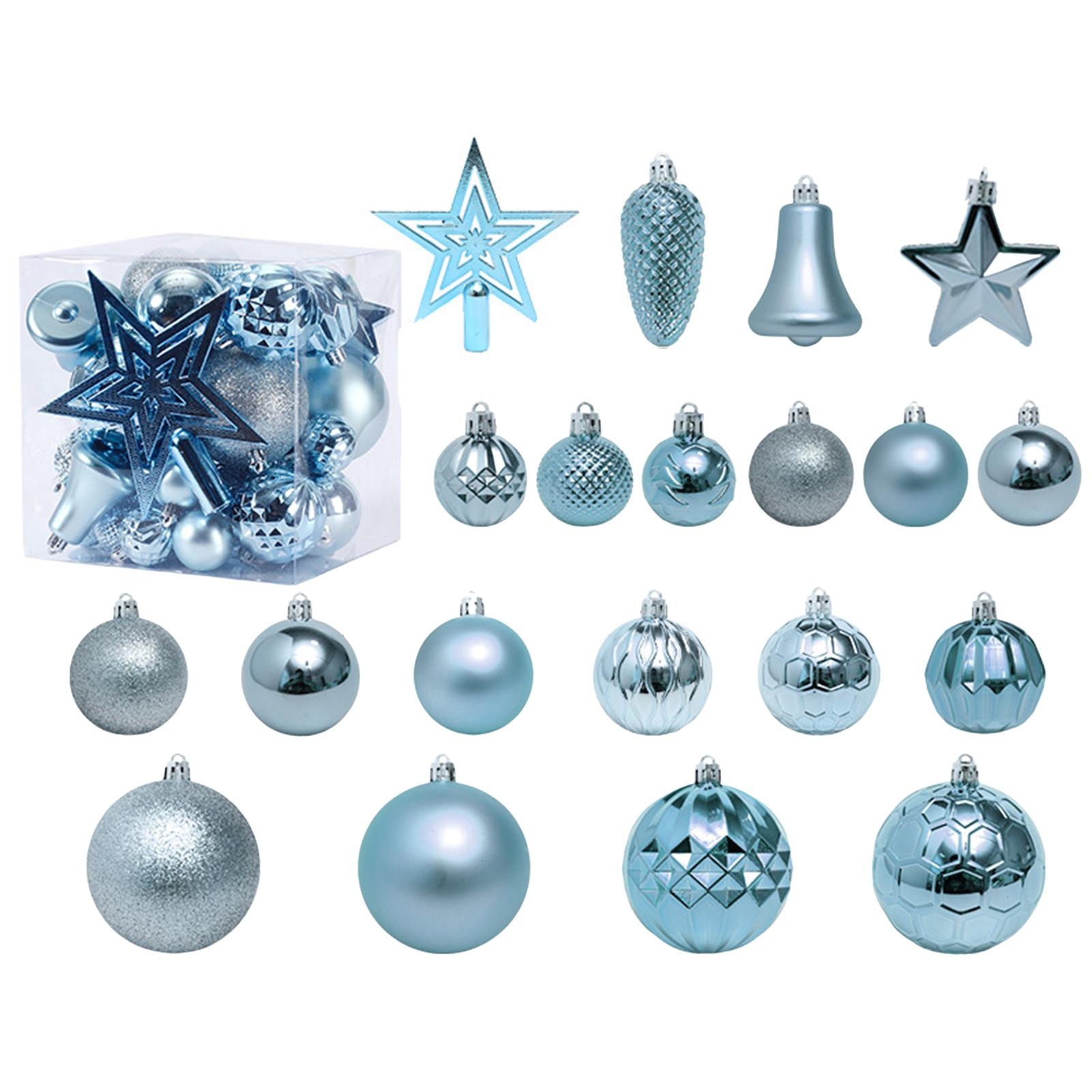 

45 шт./набор Рождественские шары Рождественская елка Подвесные украшения Подвески для рождественской елки Рождественская елка Праздничное Новогоднее украшение синий