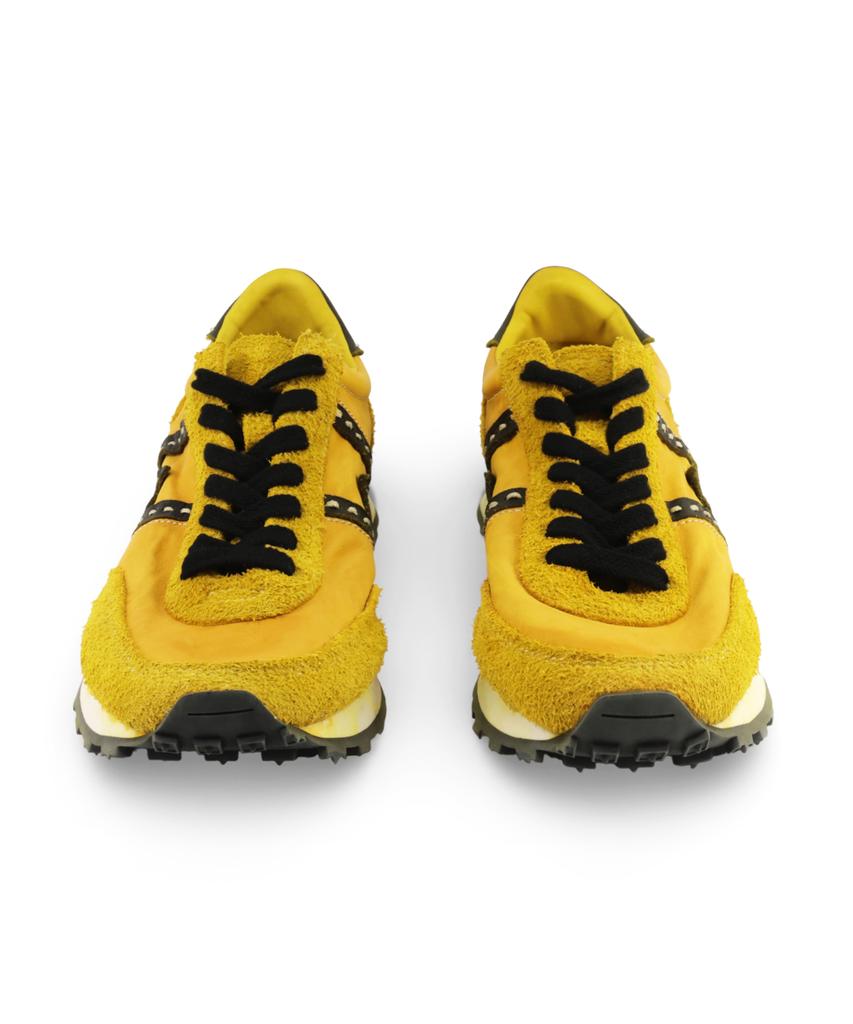 Yase [Deerskin, Kangaroo Leather] Wsr-7 Vintage Jogging Sneakers Yellow