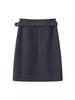 Chic High-Waisted Midi Skirt for Women, 2025 Fall/Winter: Slimming, Versatile, Knee-Length with Back Slit.