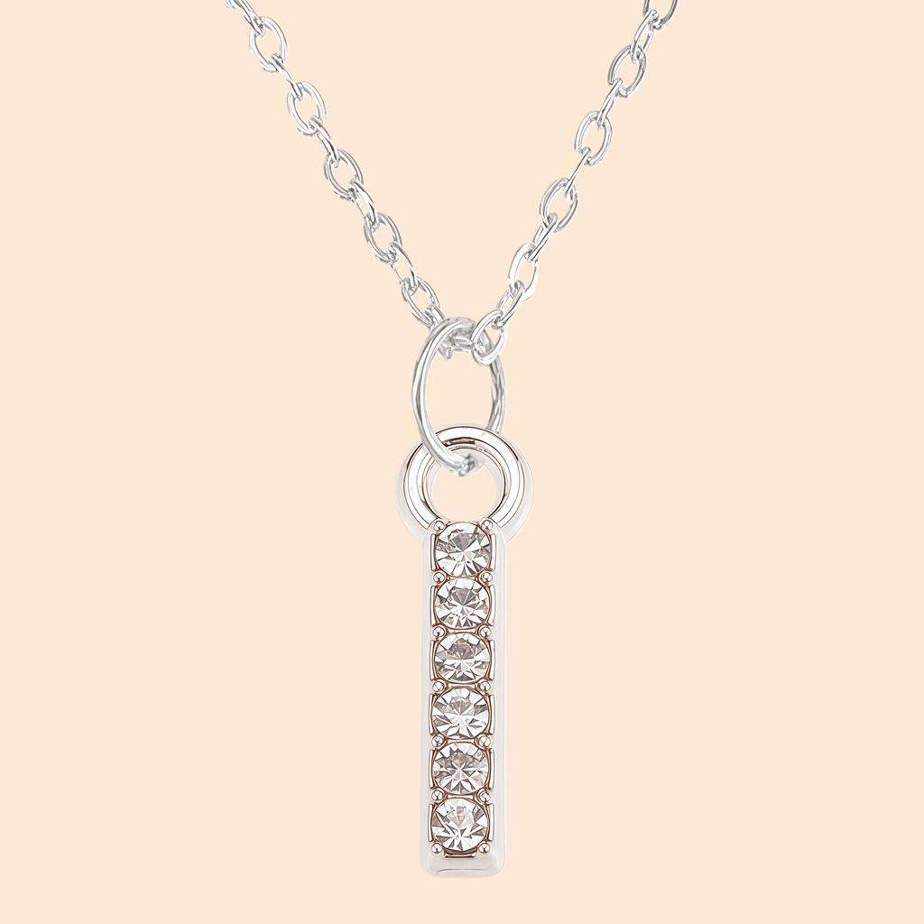 Shining Zircon A-Z Letter Pendant Necklace 26 Initial Alphabet Clavicle Chain For Women Valentine's Day Party Jewelry Gift