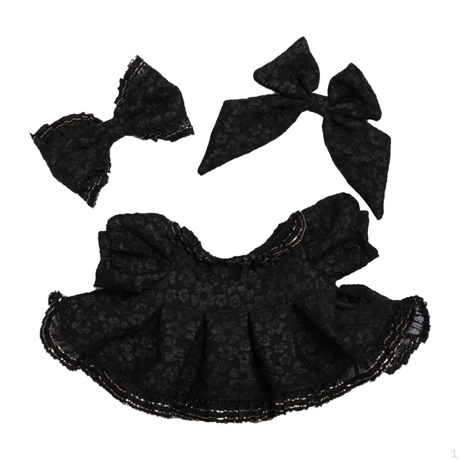 

Комплект одежды для 15-дюймовой куклы с аксессуарами для волос в виде банта чёрный