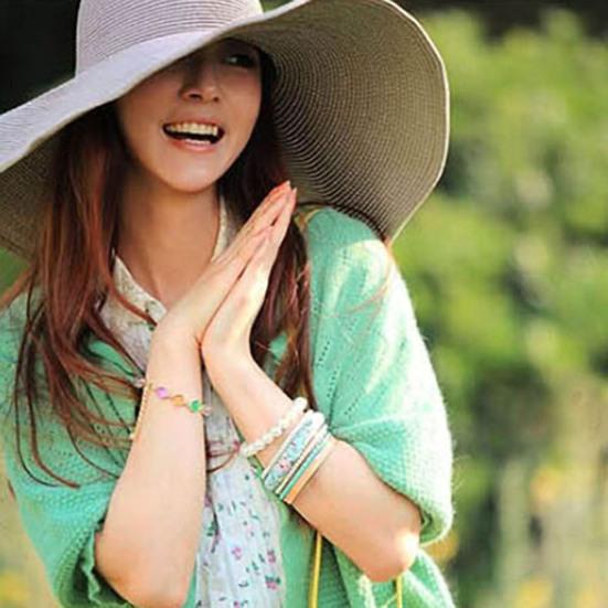 Bracelet Candy Color Round Beads Women Multicolored Beads Cuff Bangle Bracelet for Party